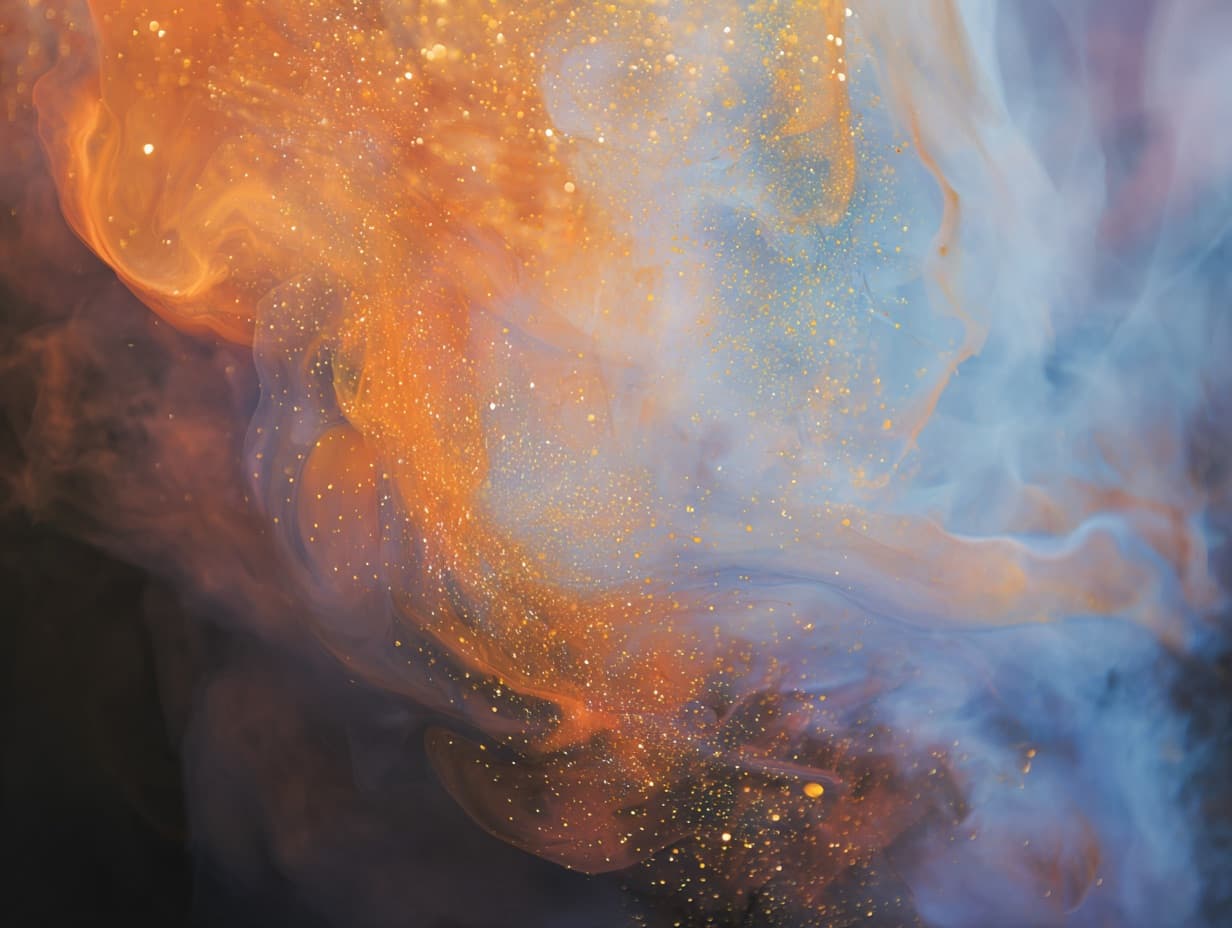 Abstract swirling translucent artwork