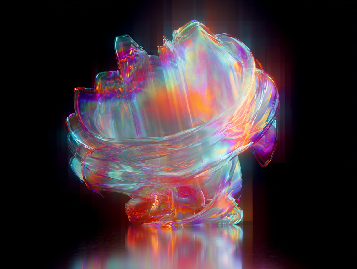 Vibrant translucent cube artwork